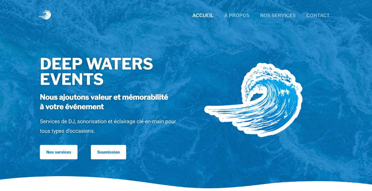 Site web Deep Waters Events